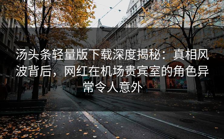 汤头条轻量版下载深度揭秘：真相风波背后，网红在机场贵宾室的角色异常令人意外
